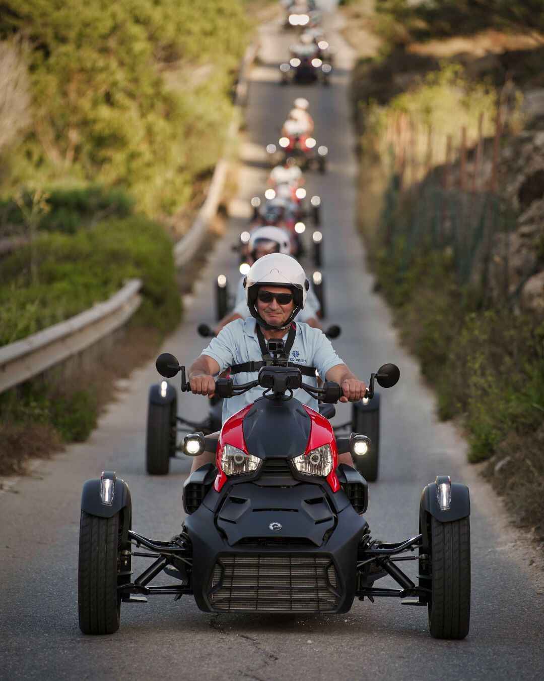 Ryker convoy driving down the road
